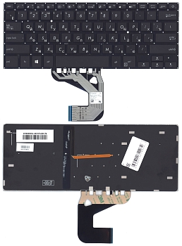 Клавиатура для ноутбука Asus UX460U, UX460UA черная (подсветка в комплект не входит)