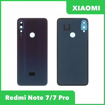 Задняя крышка для телефона Xiaomi Redmi Note 7, 7 Pro со стеклом камеры (синий)