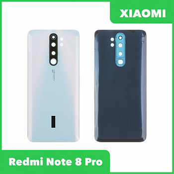 Задняя крышка для телефона Xiaomi Redmi Note 8 Pro со стеклом камеры (белый)