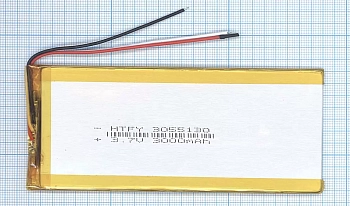 Аккумуляторная батарея Li-Pol (3x55x130мм), 3pin, 3.7В, 3000мАч