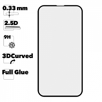 Защитное стекло IT`S ME для телефона iPhone 14, 13, 13 Pro OG Full Glue (черное)