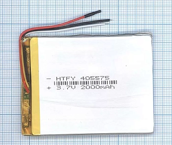 Аккумуляторная батарея Li-Pol (4x55x75мм), 3pin, 3.7В, 2000мАч