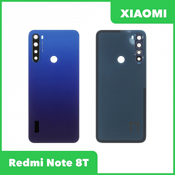 Задняя крышка для телефона Xiaomi Redmi Note 8T со стеклом камеры (синий)