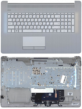 Клавиатура для ноутбука HP 17-BY, 17-CA топкейс серый