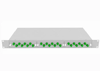 Кросс оптический стоечный 19", 24 FC/APC адаптера, одномодовый, 1U, серый, укомплектованный, TopLAN