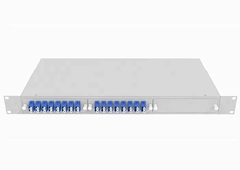 Кросс оптический стоечный 19", 32 LC/UPC адаптера, одномодовый, 1U, серый, укомплектованный, TopLAN