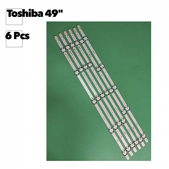 Светодиодная подсветка для телевизоров Toshiba 49" 5 LED VESTEL 490DRT VNB A-TYPE (комплект 6 шт.)