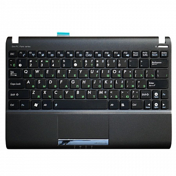 Клавиатура для ноутбука Asus Eee PC 1025, 1025C, 1025CE, 1060 черная, верхняя панель в сборе (черная)