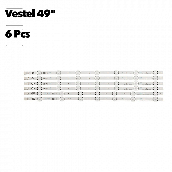 Светодиодная подсветка для телевизоров 49" Vestel 49 UHD DRT VNB A/B (комплект 6 шт)