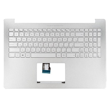 Клавиатура для ноутбука Asus N501JW-1A с топкейсом, серебристый с подсветкой без крепления под HDD