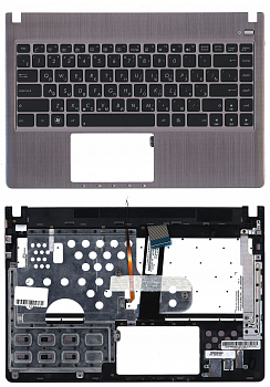 Клавиатура для ноутбука Asus U47A, U47 серая, Топкейс