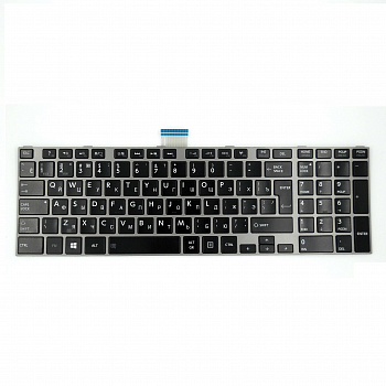 Клавиатура для ноутбука Toshiba Satellite L850, L875, P850 черная, рамка серебряная