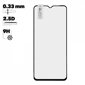 Защитное стекло "LP" для Realme C15 Thin Frame Full Glue с рамкой 0,33 мм 2,5D 9H (черное)