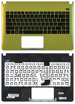 Клавиатура для ноутбука Asus X401A зеленая, Топкейс