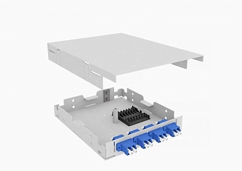 Кросс оптический, настенный, 8 LC/UPC адаптеров, одномодовый, TopLAN, укомплектованный