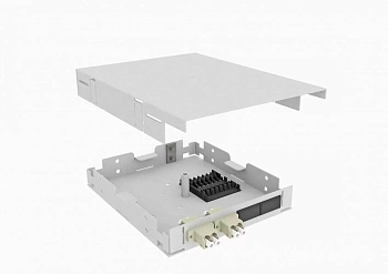 Кросс оптический, настенный, 4 LC адаптеров, многомодовый (50/125), TopLAN, укомплектованный