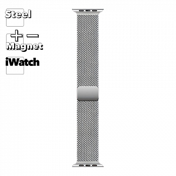 Ремешок HOCO iWatch WA26 May 38/40/41 мм миланский магниный (серебро)