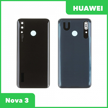 Задняя крышка для телефона Huawei Nova 3 (PAR-LX1) со стеклом камеры (черный)