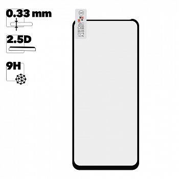 Защитное стекло "LP" для телефона Realme 6 Pro Thin Frame Full Glue с рамкой 0,33 мм 2,5D 9H (черное)